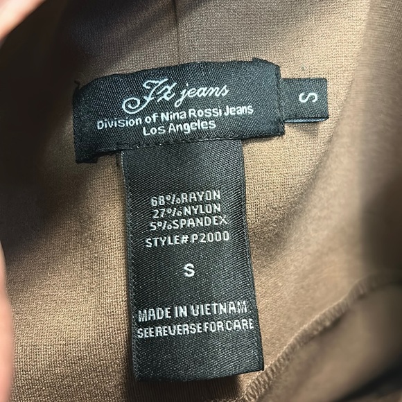 Nina Rossi Casual Ponte Leggings Pants, High Waist Brown Black size S NWOT - Picture 5 of 14